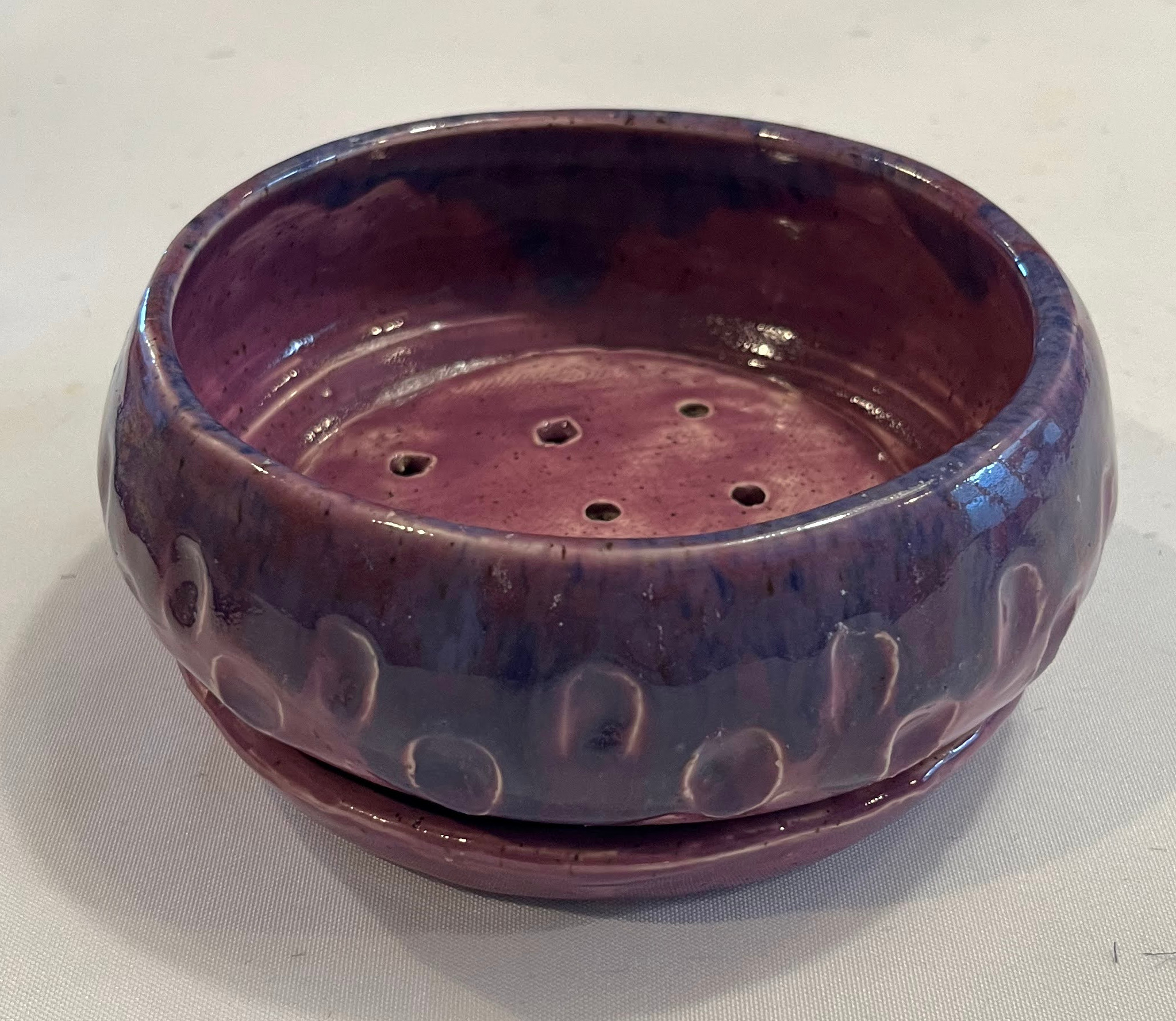 Purple Spots and Stripes Bowl